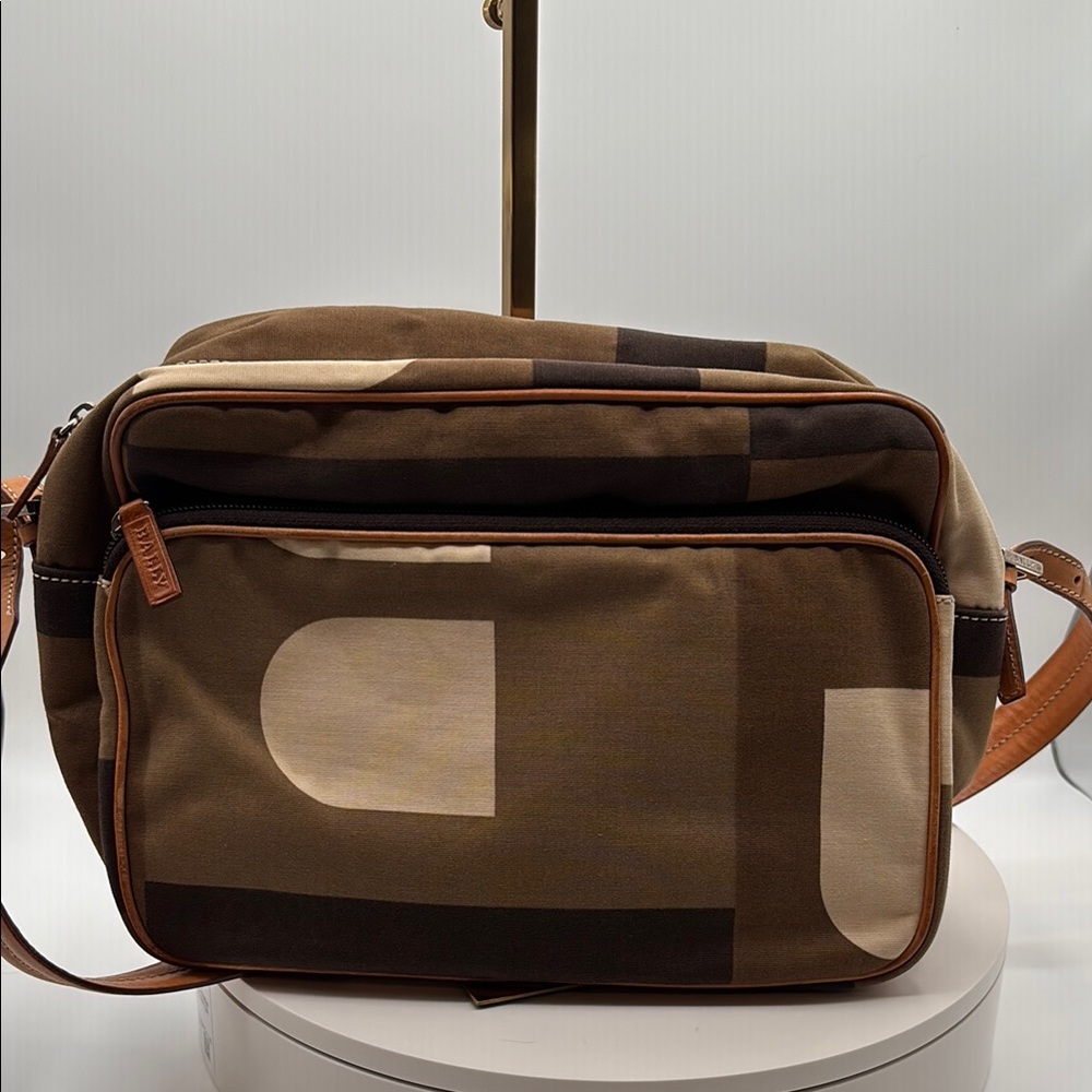 Pre-owned Stylish Bally canvas Crossbody Bag with dust bag.